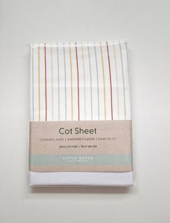 Little Dutch - Drap de lit - Vintage Sunny Stripes - 110 x 140 cm - Neuf !