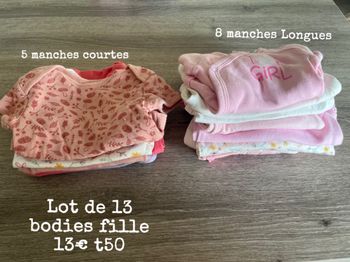 Lot de 13 bodies fille