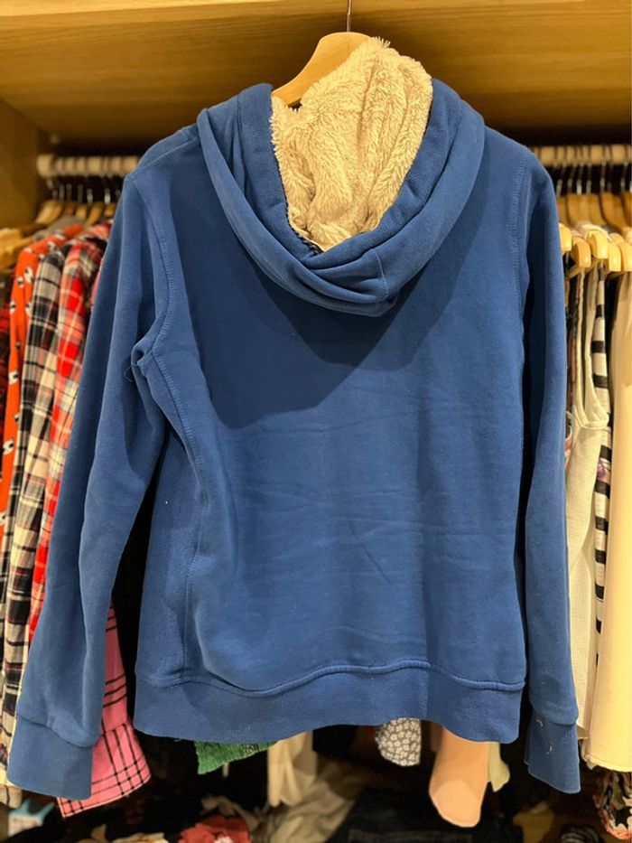 Gilet sweat a capuche bleu - photo numéro 2