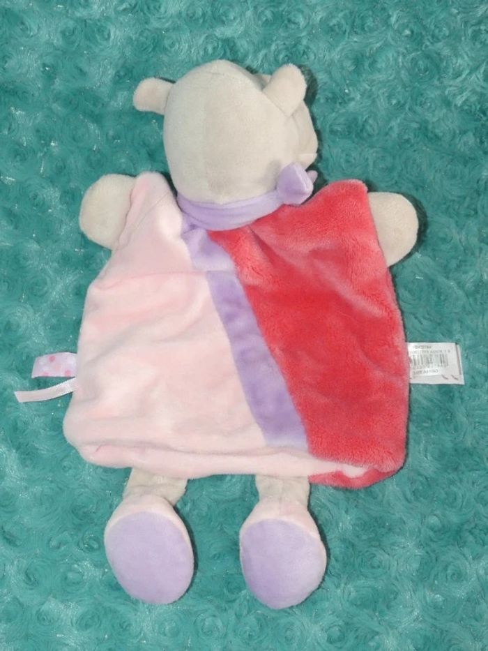 Doudou hippopotame rose marionnette Doudou et compagnie - photo numéro 2