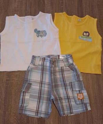 Ensemble short et 2 débardeurs