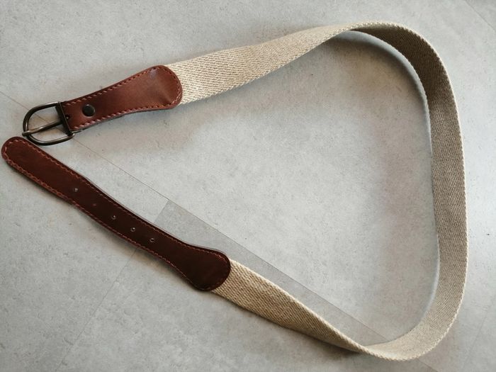 ceinture mixte toile beige 93 cm