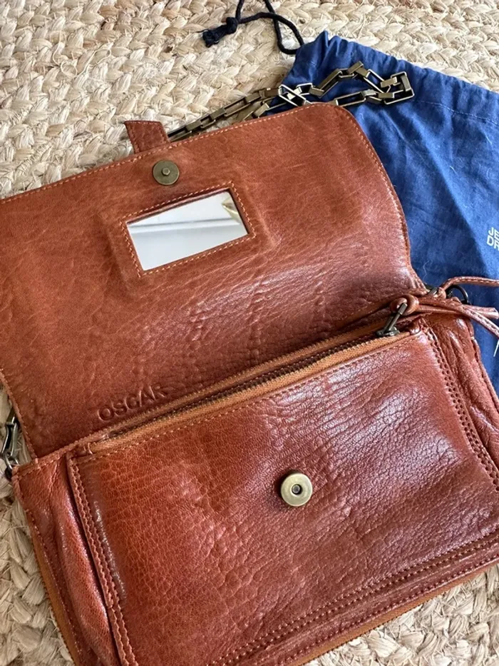 Sac à main Jerome Dreyfuss Oscar camel marron - photo numéro 3