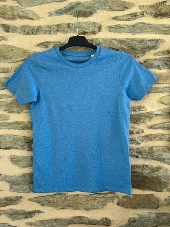T-shirt bleu, uni en taille 9-11 ans neuf