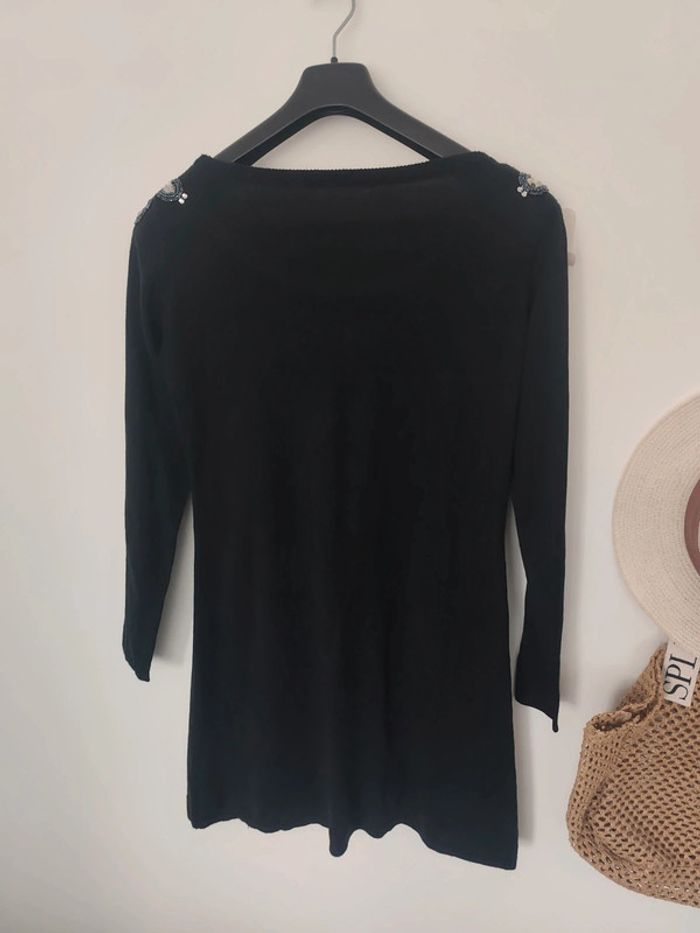 Robe pull noir avec sequins - photo numéro 3