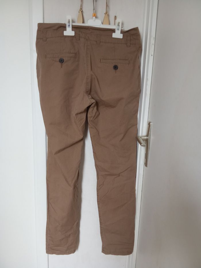 Pantalon droit femme mi saison marque cache cache taille 38 ou M, beige, kaki - photo numéro 2