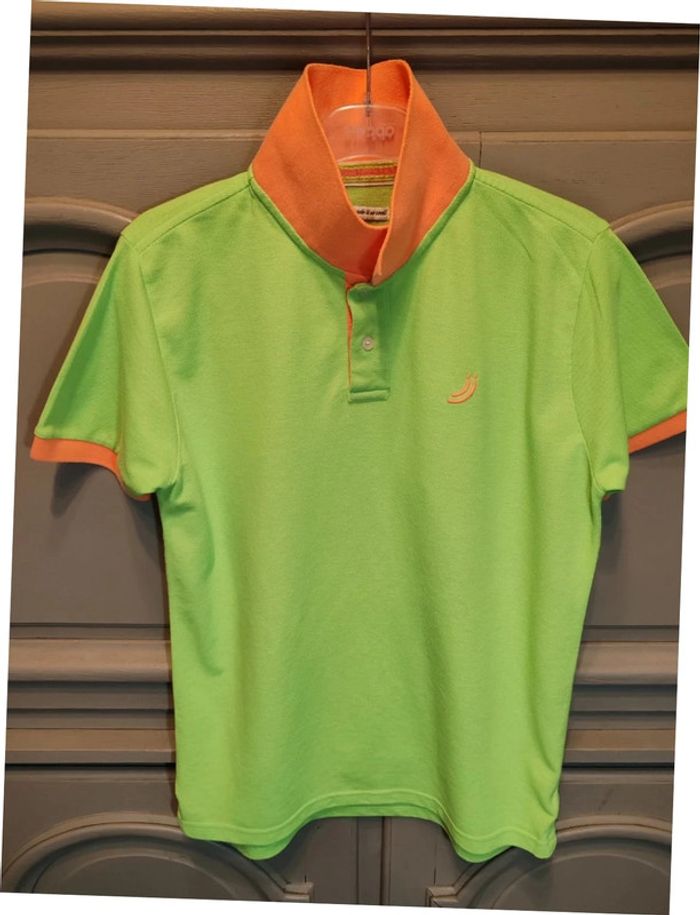 Jn-Joy polo t-shirt jaune fluo et orange très bon état taille S - photo numéro 4