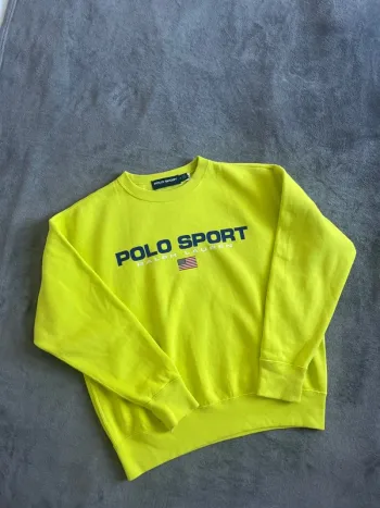 Sweat jaune vintage Polo Ralph Lauren – USA Flag – Taille M