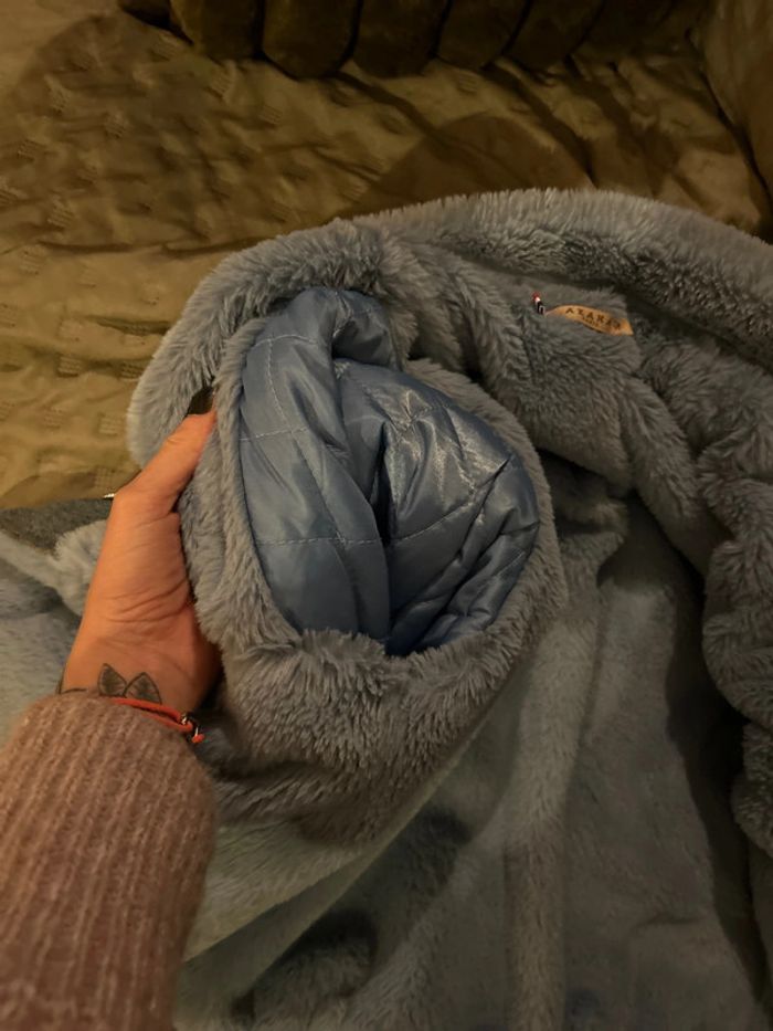 Veste jeans chaude manteau hiver moumoute - photo numéro 4