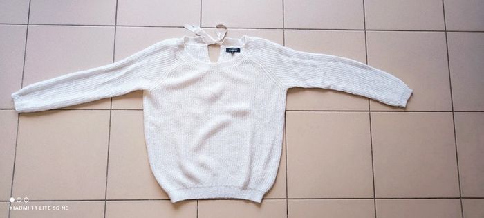Pull blanc femme taille 1 cache cache