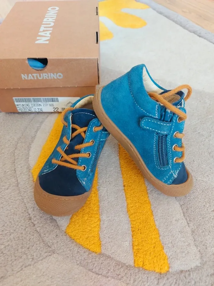 Chaussures Naturino Cocoon ZIP daim bleu 22