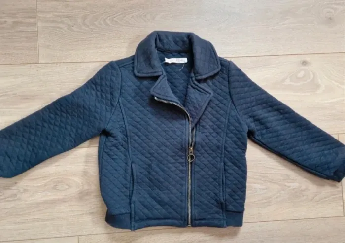 Gilet fille Monoprix effet perfecto bleu marine 116 cm