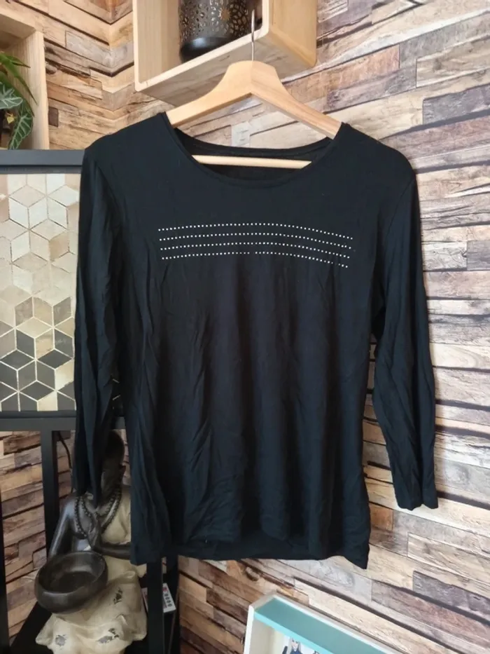 Tshirt manche 3/4 paillettes