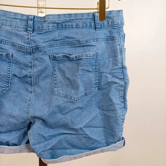 Short en jean bleu clair délavé taille haute Inextenso taille 42 A856 - photo numéro 7