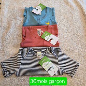 Lot bodies garçon 36mois