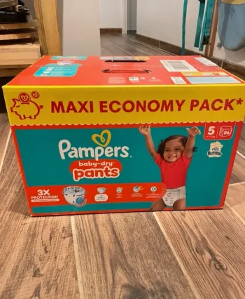 Pack 86 couches pampers pants baby-dry taille 5 neuf