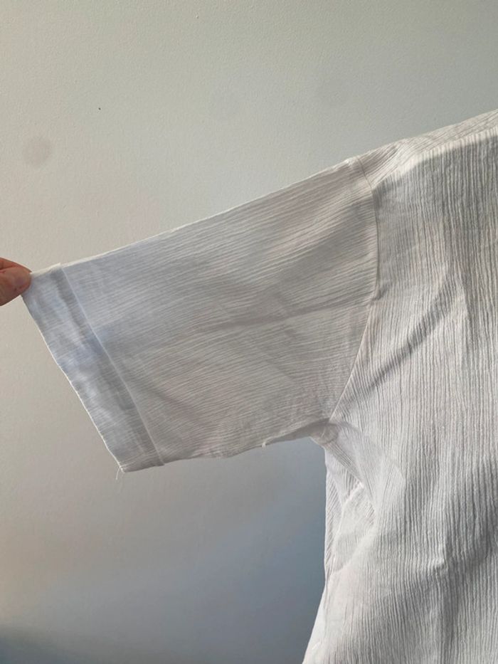 Chemise blanche vintage style en gaze de coton taille M - photo numéro 3
