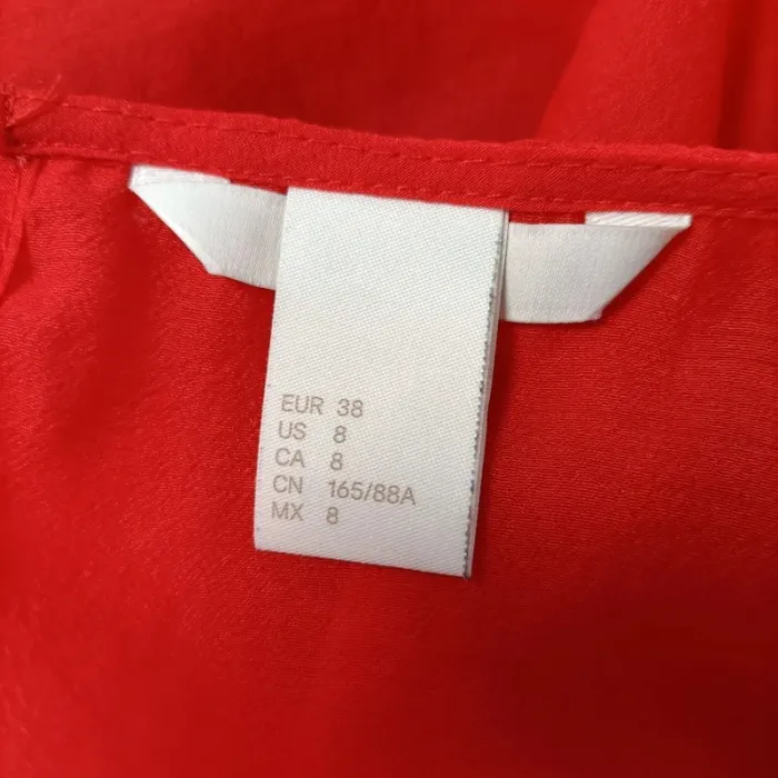 Blouse rouge transparente H&M manches bouffantes Taille 38 - A035 - photo numéro 7