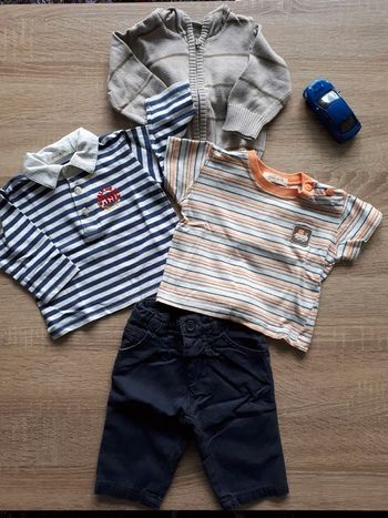 ensemble t shirt gilet pantalon 3 mois grain de blé