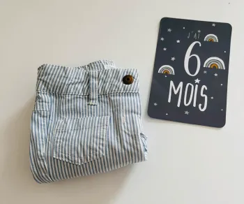 Pantalon rayé bleu