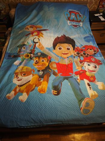 Housse de couette + taie d'oreiller 1 personne pat patrouille