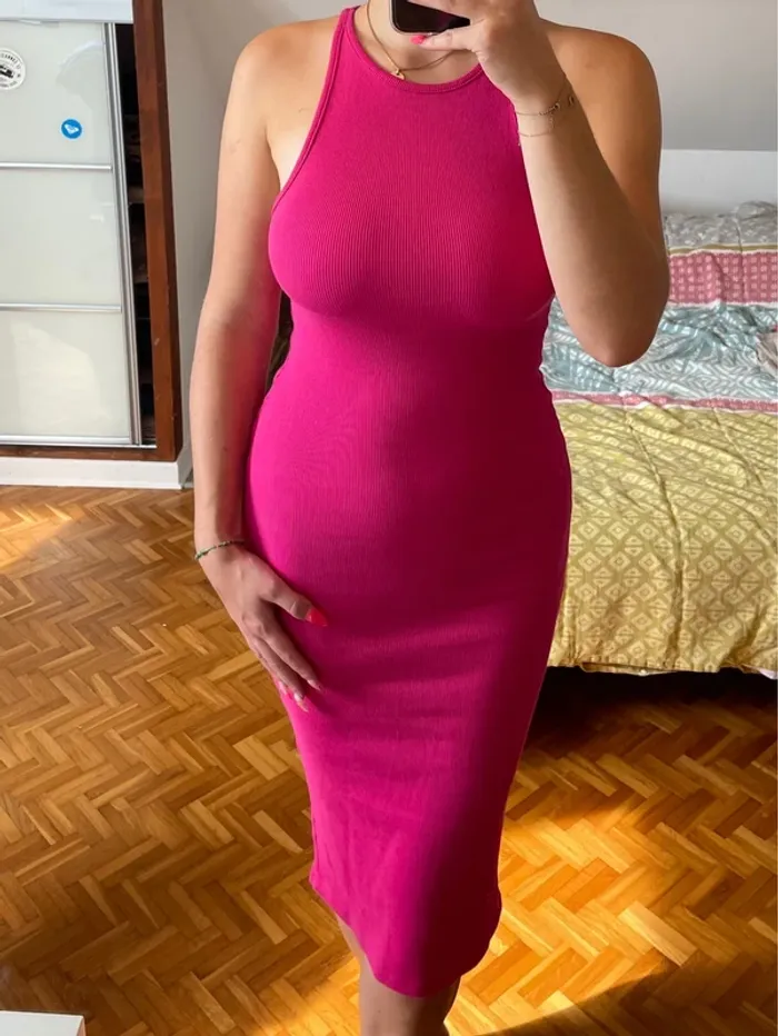 Robe moulante rose