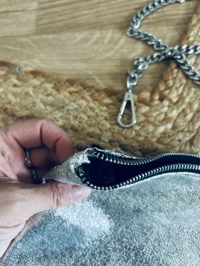 Joli sac pochette Zara argenté - photo numéro 4