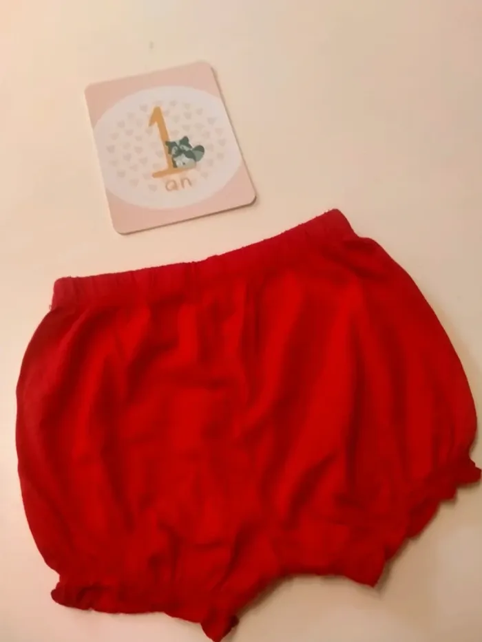 Short rouge bébé Mots d’Enfants Taille 12 mois - photo numéro 4