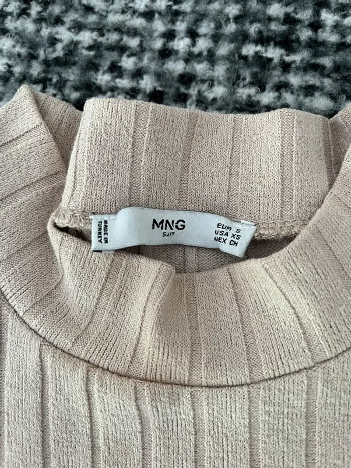 TEE shirt moulant beige mango S - photo numéro 2