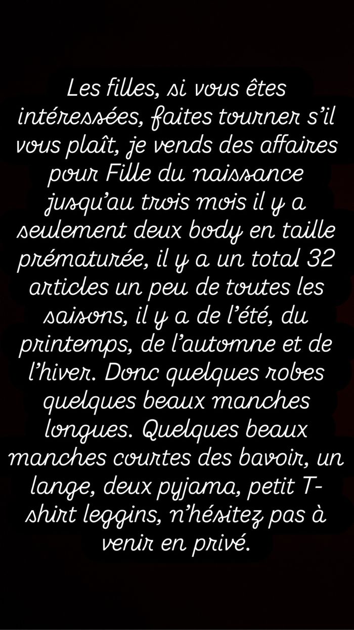 Lot de vêtements pour filles