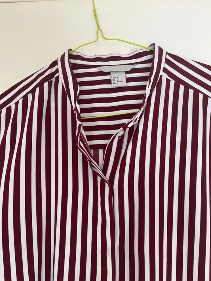 Chemise rayée bordeaux - photo numéro 3