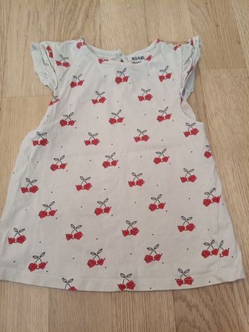 T-shirt fille cerise coeur taille 24 mois