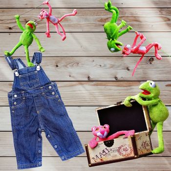 Salopette en jean denim pour bébé garçon taille 6 mois