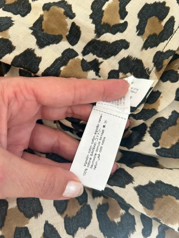Zara chemise, imprimée, léopard, femme, taille M. Voile de coton. - photo numéro 8