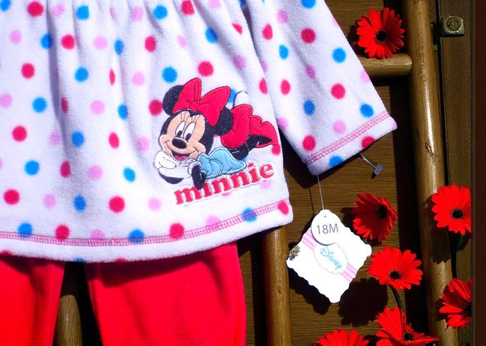 DISNEY - NEW - ENSEMBLE 2P BÉBÉ FILLE TYPE POLAIRE BRODERIE MINNNIE & NOEUDS 18M - photo numéro 6
