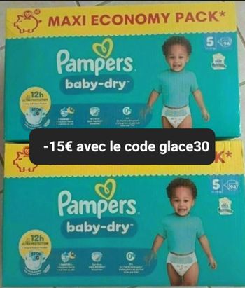 Deux cartons de couches Pampers taille 5 normal