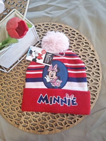 Bonnet Minnie Disney enfant neuf pompon hiver fille chaud taille unique