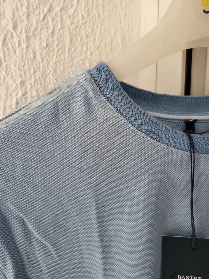 T-shirt bleu clair tissu polo L - photo numéro 2