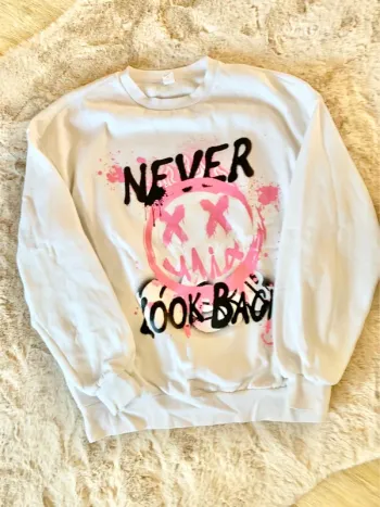 Sweat blanc Shein Teen 14 ans – imprimé « Never Look Back »
