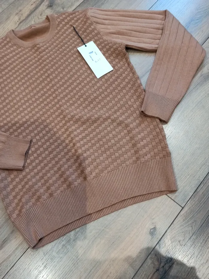 Pull Camel uni homme manches longues S - photo numéro 3