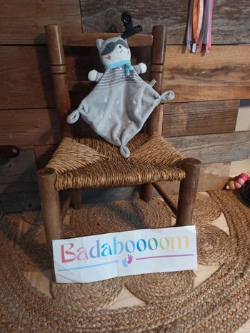 Doudou raton laveur mots d'enfants tbe