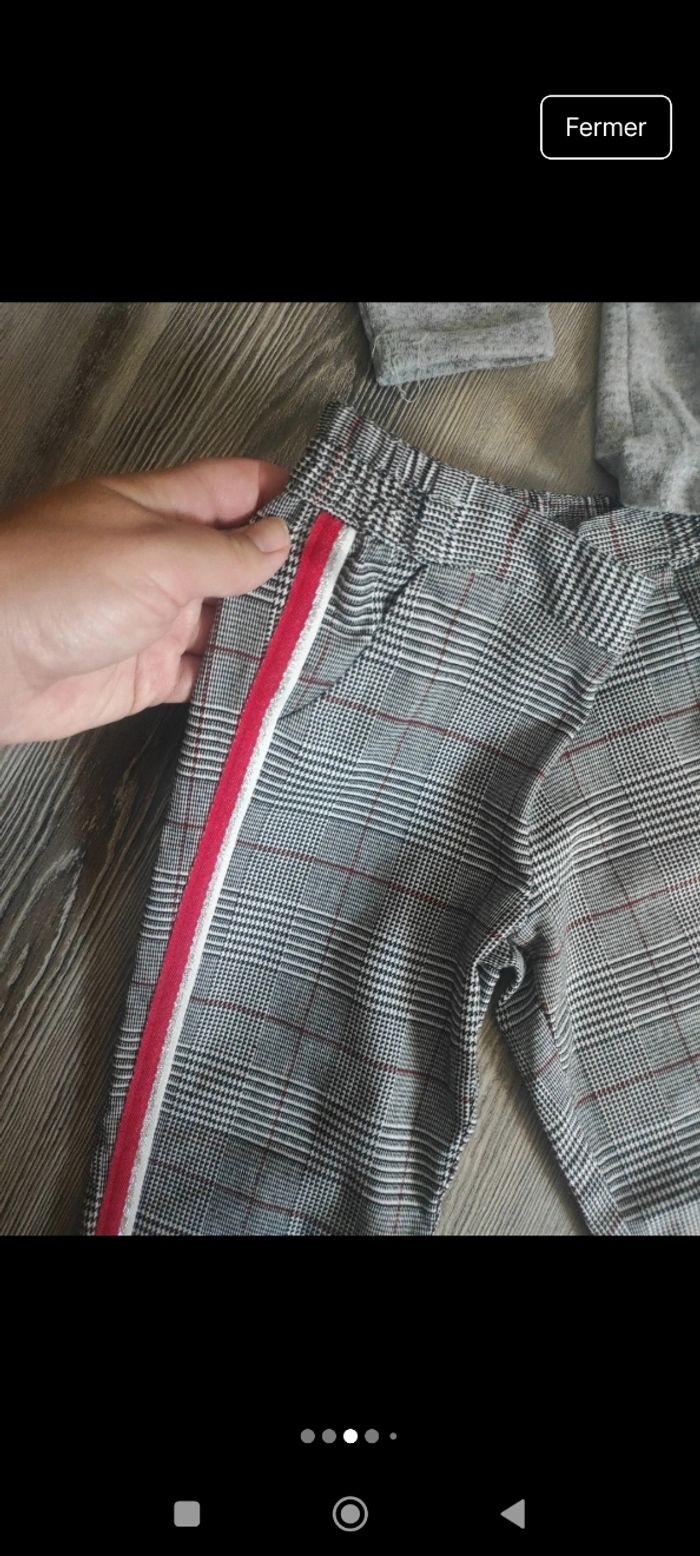 Lot habits fille avec pantalon neuf short t-shirt manches longues pull collants 4 ans - photo numéro 2