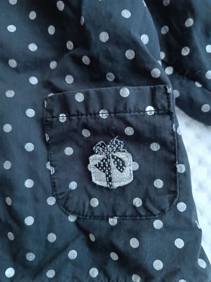 🔸Manteau Bleu Marine à Pois Argentés – Orchestra 12 Mois 🔸 - photo numéro 3