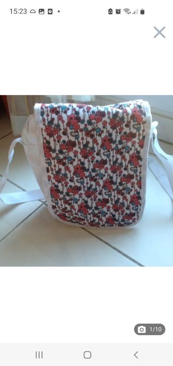 Sac / sacoche/ cartable enfant blanc imprimé bandoulière