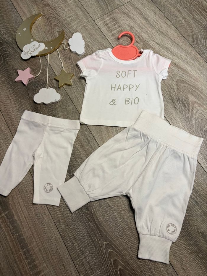 Ensemble bébé fille 3 pièces blanc 1 mois - photo numéro 5