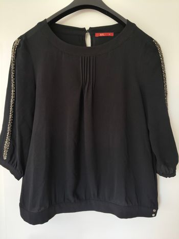 Blouse fluide femme edc esprit noir perles XL