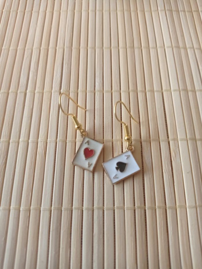 Boucles d'oreilles jeux de cartes - photo numéro 2
