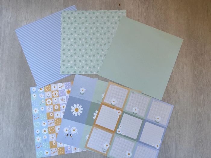 Lot de 6 papier scrapbooking marguerite - photo numéro 4