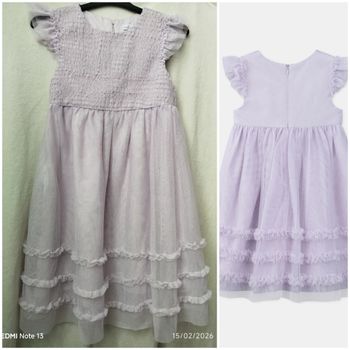 Robe Sergent Major en tulle parme/lilas – Sans manches – Taille 10 ans