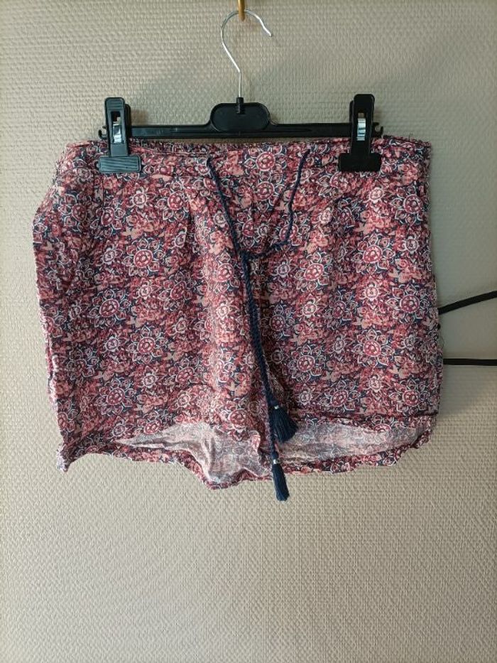 Short fluide multicolore rose motif